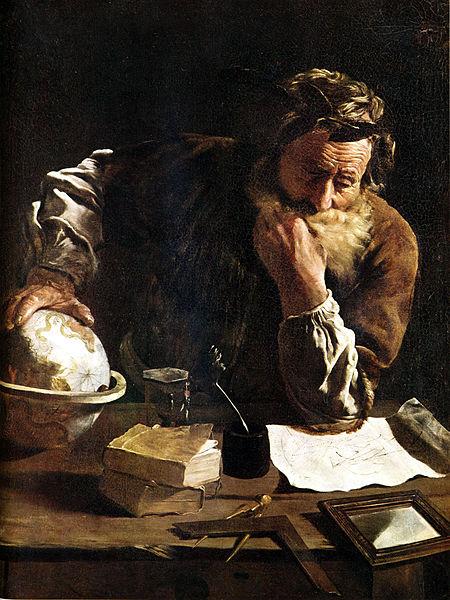 Domenico  Feti Archimedes Thoughtful oil painting image